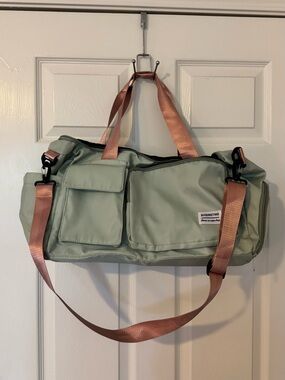 Mint Green Weekend Duffle Bag with Rose Gold Straps